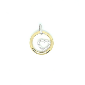 Dije Dama Oro Combinado Silueta Corazón 14k